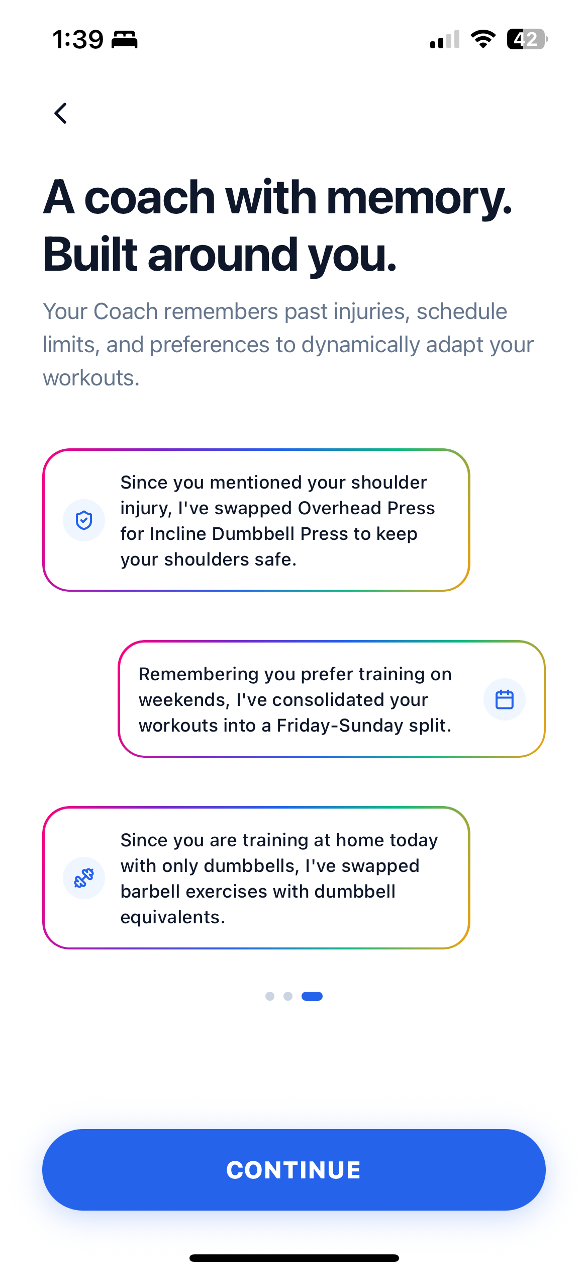 Health Outlook adapting workouts around injuries, schedule, and available equipment